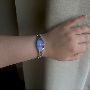 Unique Vintage Paul Jardin Silver Blue Dial Watch (Working with New Battery)